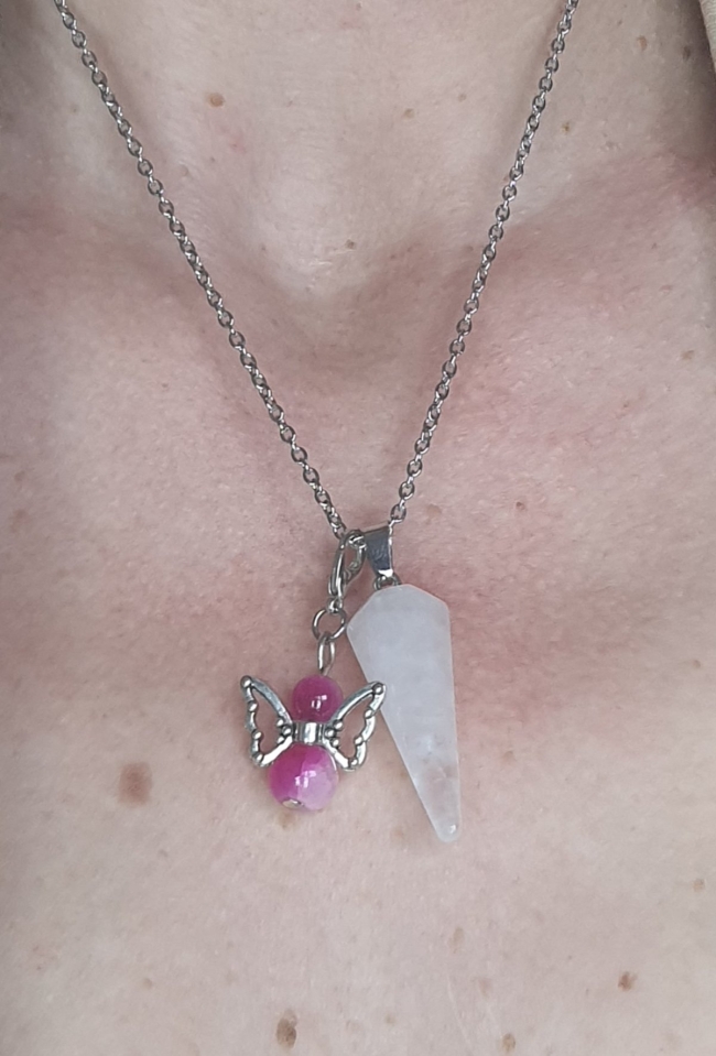 Collier pendule Angéa rose