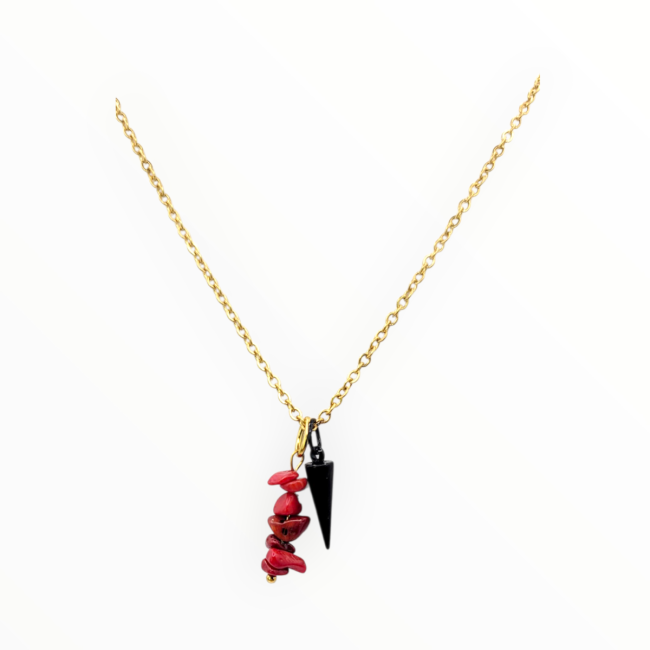 Collier pendule Solis rouge