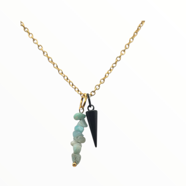 Collier pendule Solis bleu