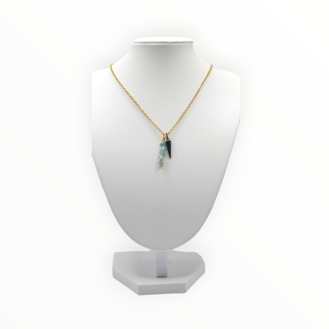 Collier pendule Solis bleu
