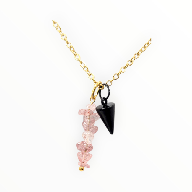 Collier pendule Solis rose
