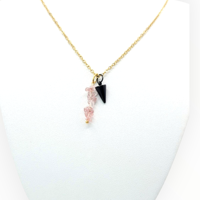 Collier pendule Solis rose