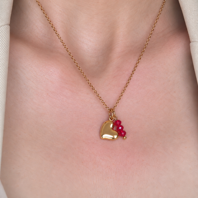 Collier pendule Divina rouge