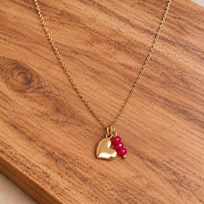 Collier pendule Divina rouge