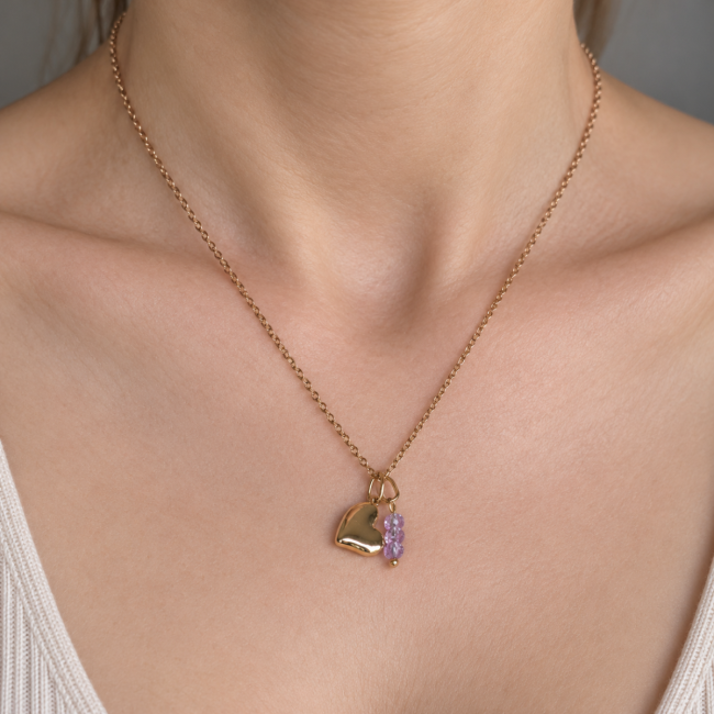 Collier pendule Divina violet