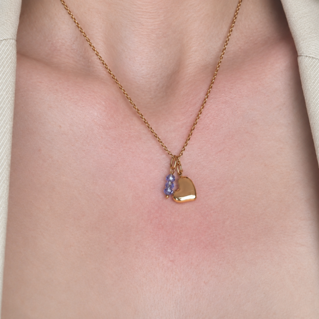 Collier pendule Divina bleu azur