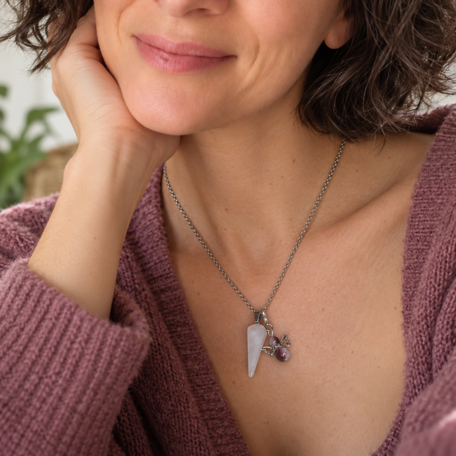 Collier pendule Angéa marron